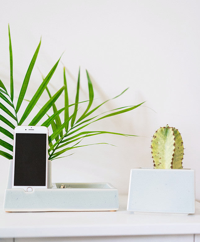 Ceramic Phone Charging Dock/Succulent Planter - Dalla Vita - 6