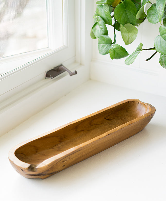 Long Teak Tray Planter