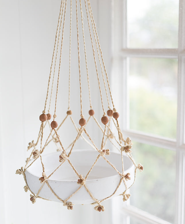 Pom Pom Macrame Hanger