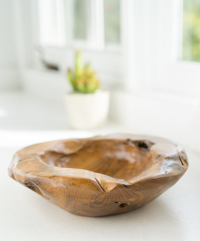 Round Teak Bowl