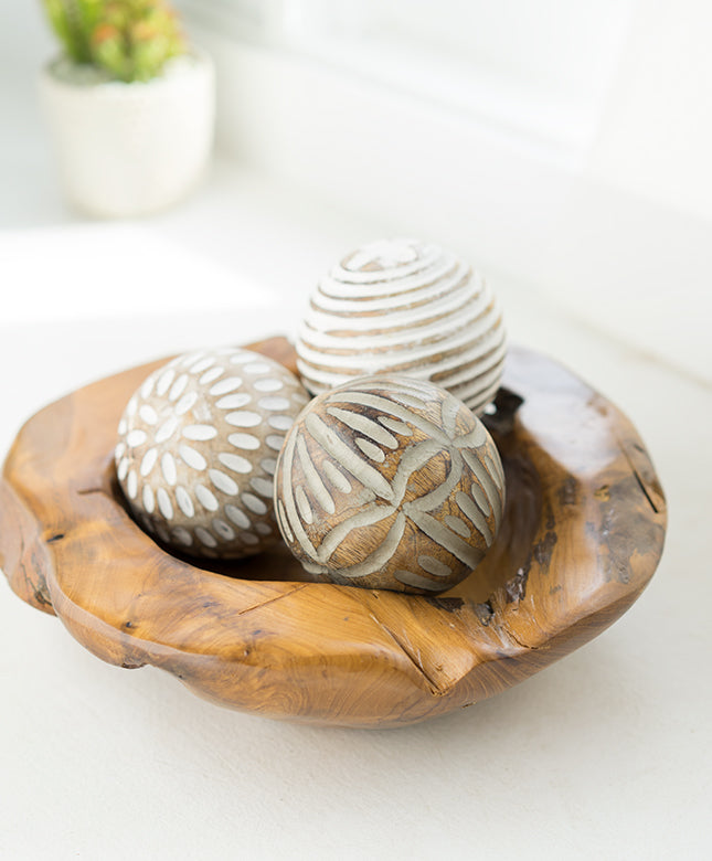 Round Teak Bowl
