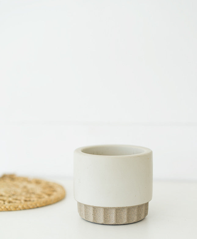Small Flute Concrete Planter
