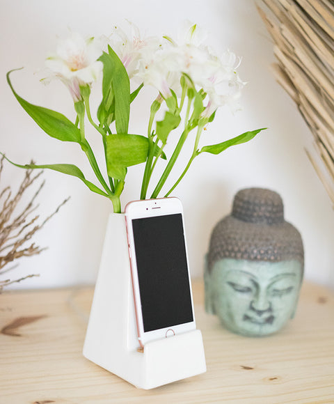 Ceramic Phone Charging Dock/Floral Vase - Dalla Vita - 1