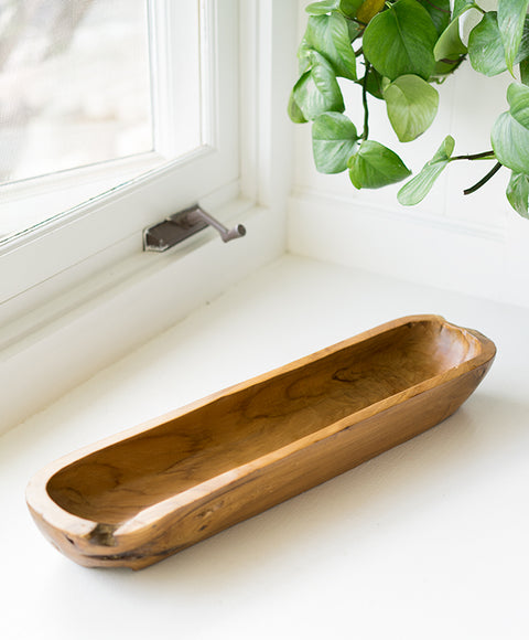 Long Teak Tray Planter