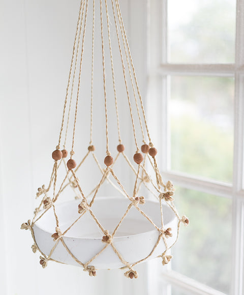 Pom Pom Macrame Hanger