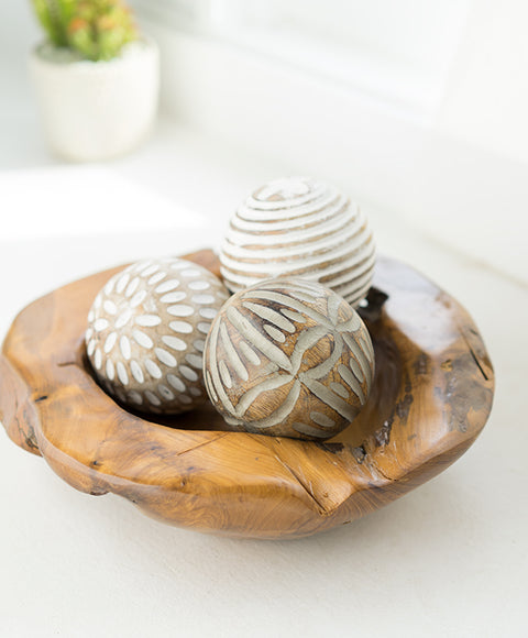 Round Teak Bowl